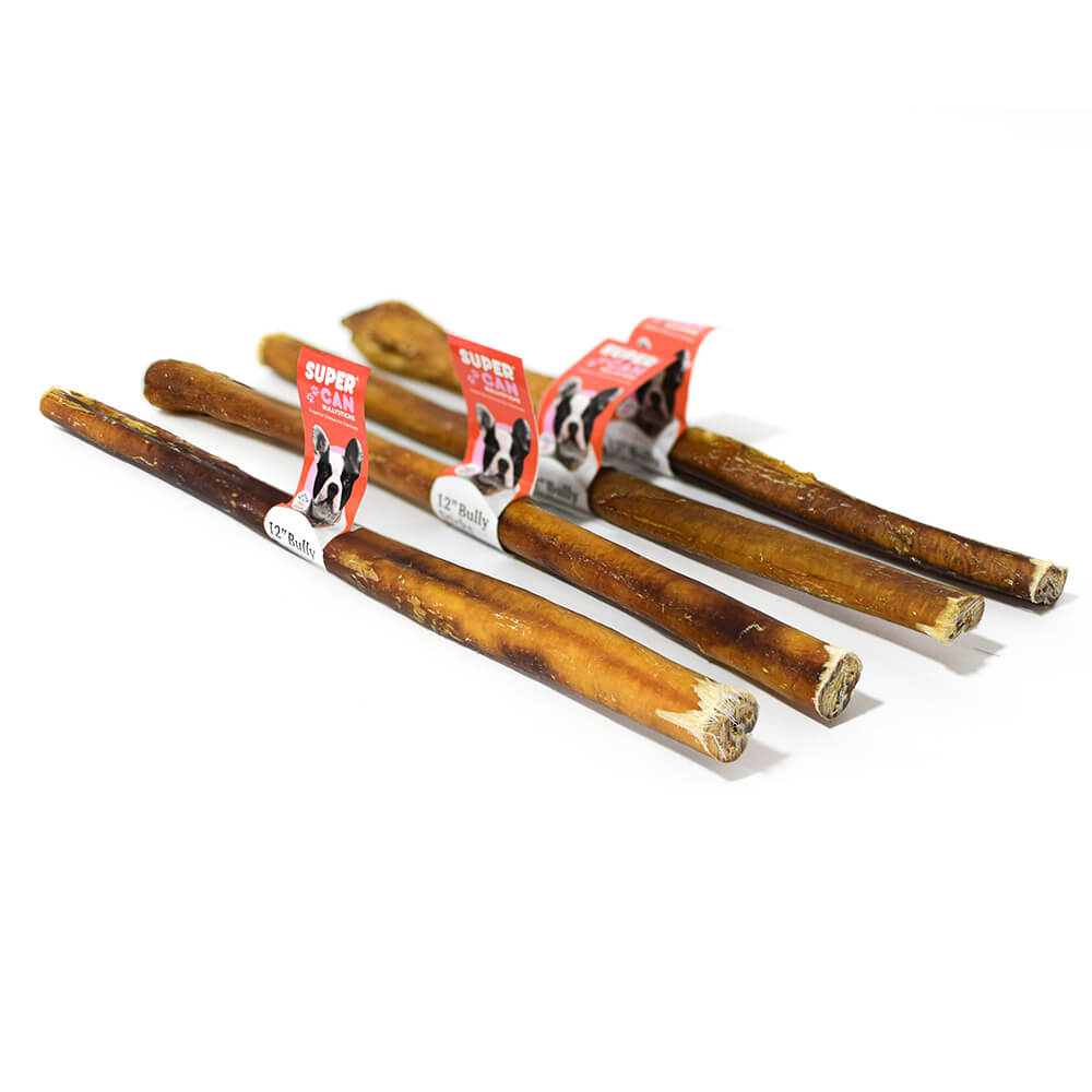 SuperCan bully sticks single ingredient grass fed beef dog chew