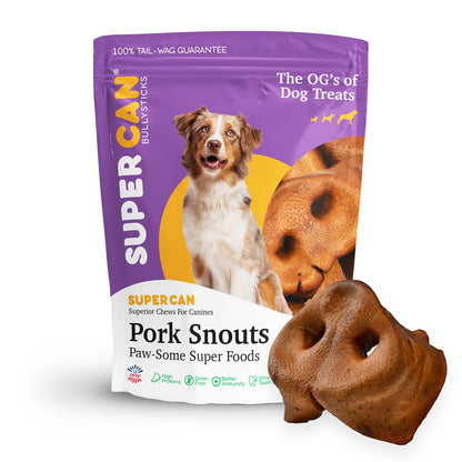 SuperCan Pork Snouts for dogs, oven-baked natural single ingredient chew