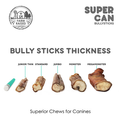 6" Standard Bully Sticks | Odor-Free, Grass-Fed, Long-Lasting Dog Chews
