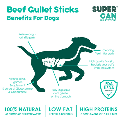 SuperCan Long Lasting 6-inch Gullet Sticks for Dogs 8onz